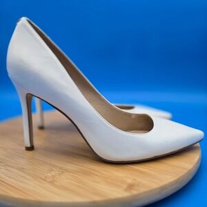 Sam Edelman Hazel White Leather Pointed Toe Stiletto Heel Pumps